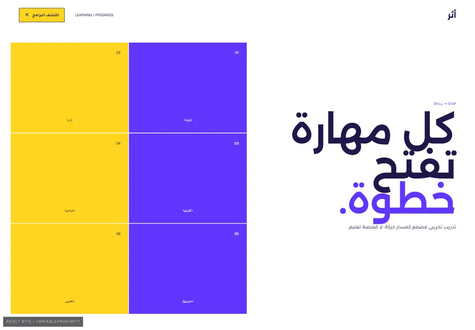 معاينة فعلية لقالب أثر