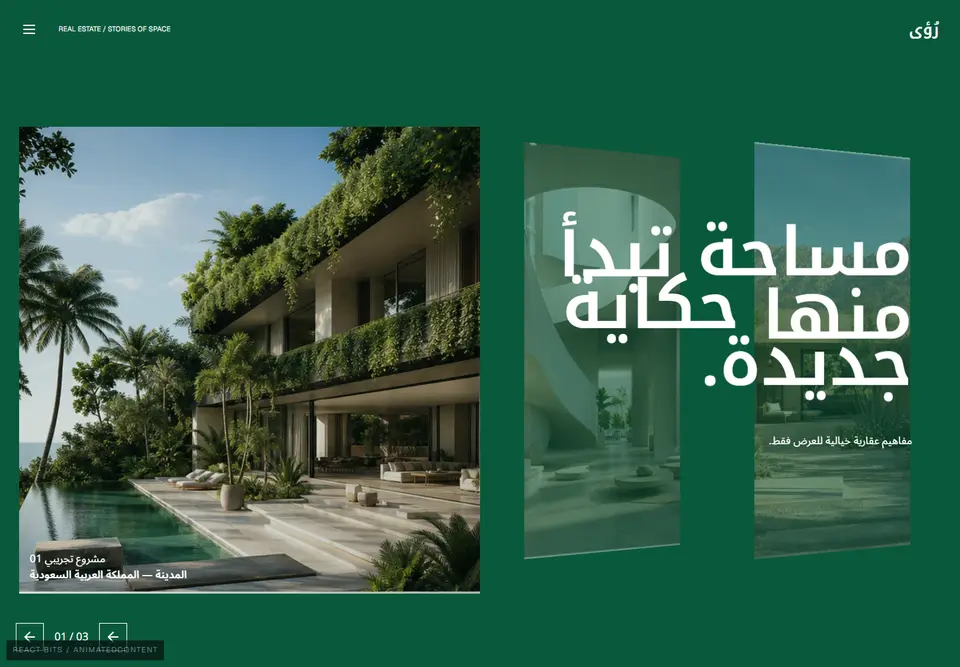 معاينة فعلية لقالب رُؤى